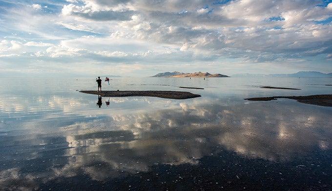 Great-Salt-Lake-AntelopeIsland_DP_680 The Great Salt Lake in Utah with Antelope Island in the distance
