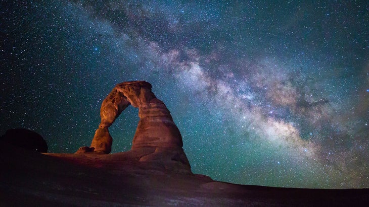 Milky Way over Delicate Arch in Arches National Park