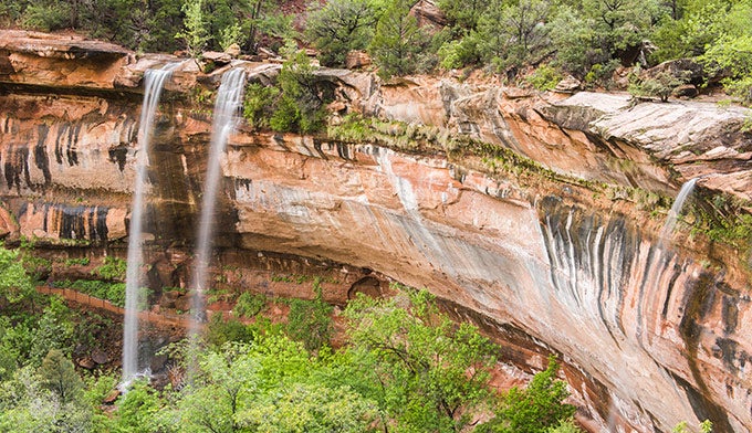 Z-Waterfalls-at-Emerald-Pools_Adobe_680 Waterfalls at Zion National Park's Emerald Pools