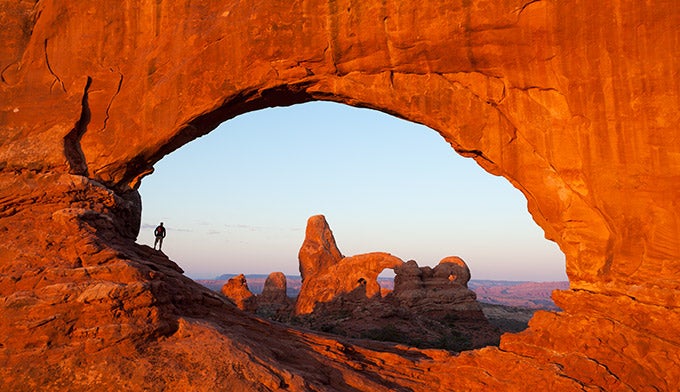 North Window overlooking Turret Arch at sunrise