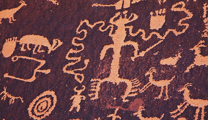 Moab-petroglyphs-newspaper-rock_DP_680 Newspaper Rock petroglyphs near Canyonlands National Park