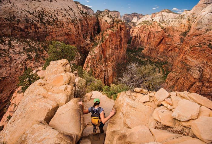 Zion-AngelsLanding-Hiker_TandemStock_700 Hiking Angels Landing in Zion National Park