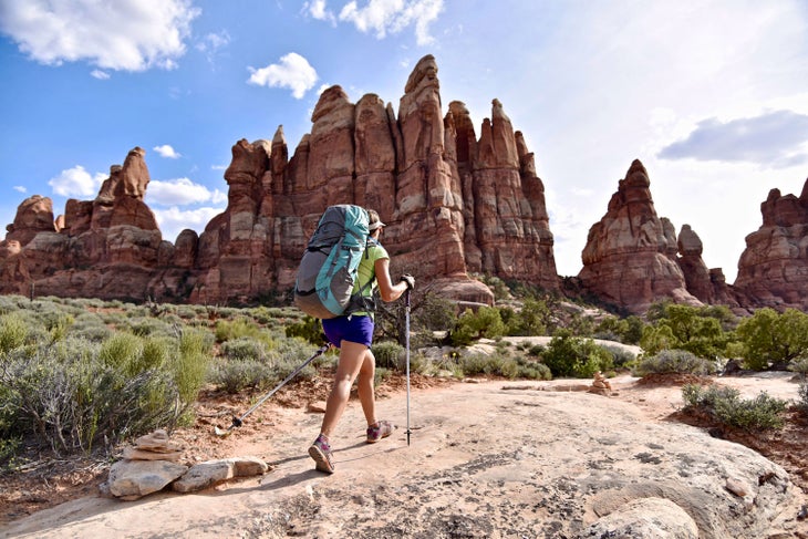 Hiker in the Needles section of Canyonlands National Park