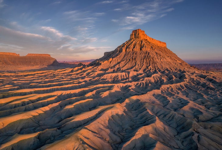 Sunrise over Factory Butte in Capitol Reef National Park