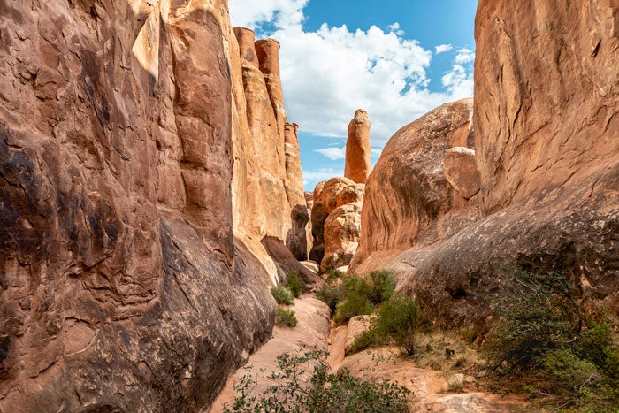 Arches-inside-FieryFurnace_iStock_700 Hiking inside of Fiery Furnace in Arches National Park