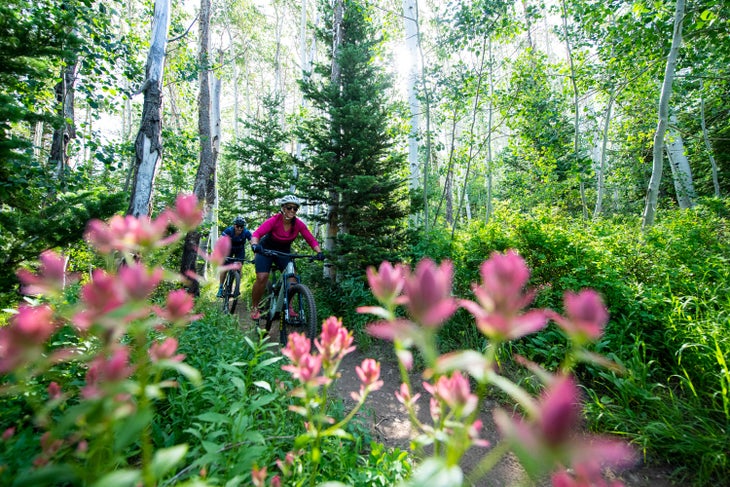 Mountain bikers near Park City, Utah