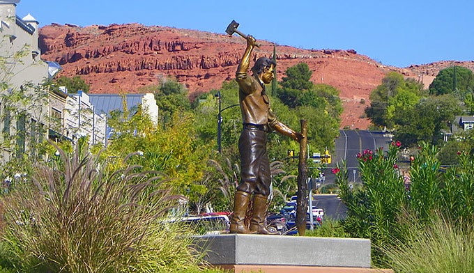 Statue in downtown St. George Utah