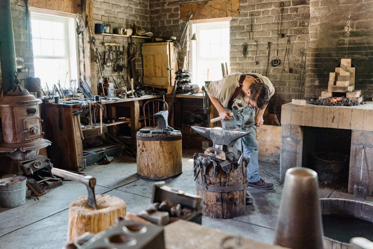 Watch the blacksmith at This is the Place Heritage Park in Salt Lake City