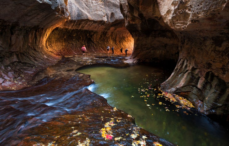 Hiking through the Subway in Zion National Park