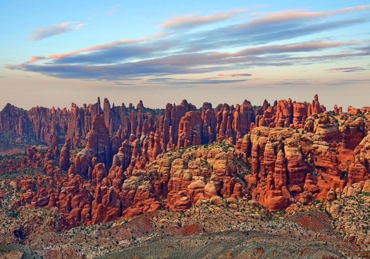 The rock formations known as the Fiery Furnace in Arches National Park