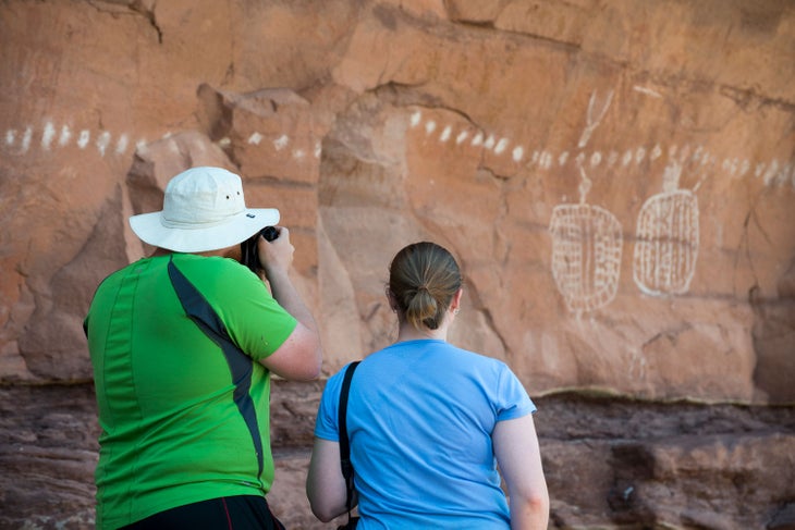 Ancient rock art in Peekaboo Canyon in Canyonlands National Park