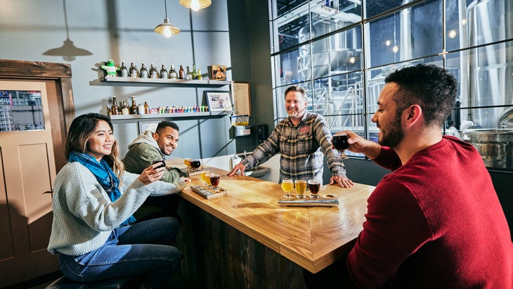 Tasting room at Level Crossing Brewing in Salt Lake City