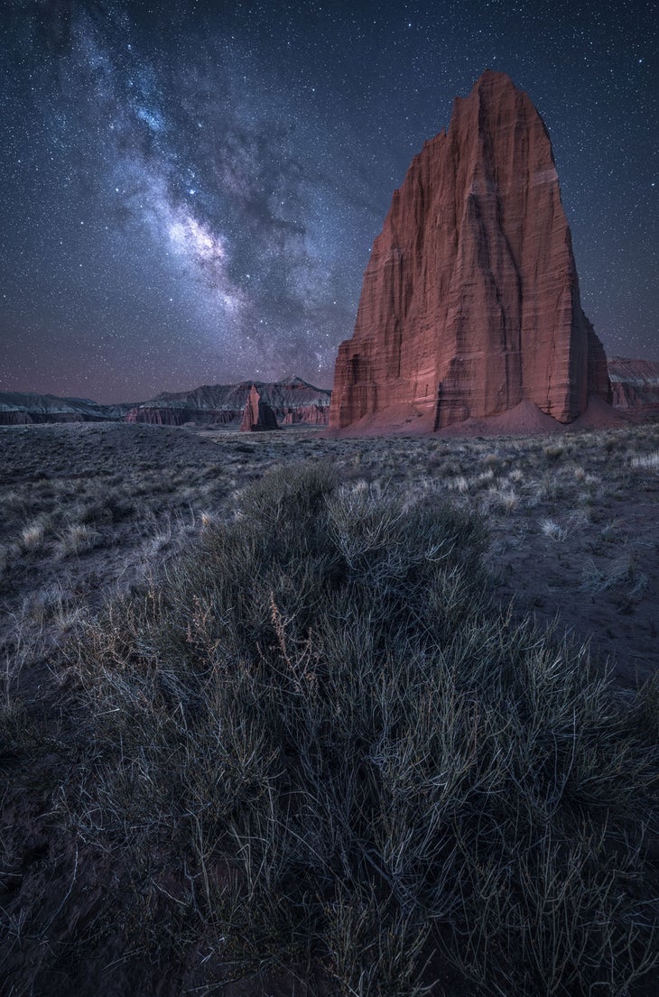 Milky Way over Temple of the Sun in Capitol Reef National Park