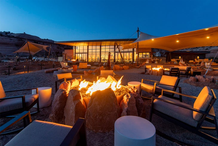 Fire pits at ULUM by Under Canvas near Moab